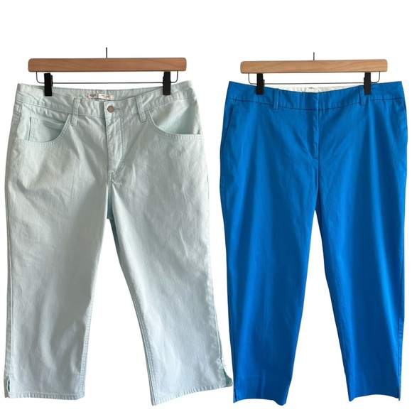 Bundle of 2- Riders by Lee Mid Rise Capri & Kim Rogers Cropped Pants Size 10 - Picture 1 of 15